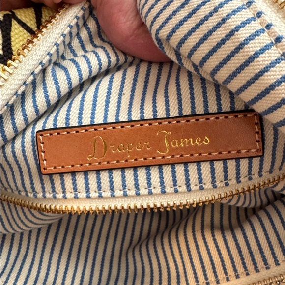 Draper James Canvas Travel Bag with Tan Straps - Picture 2 of 3